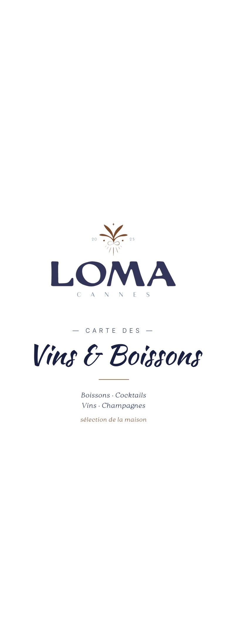 La carte des boissons du Loma